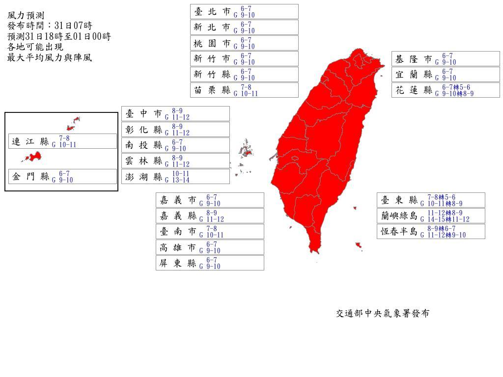 巨肥康芮閃電快跑逼近台「颱風假又穩了」？明「全台22縣市」風力達標！