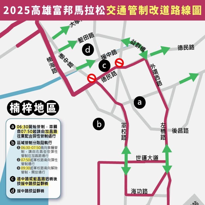 2025高雄富邦馬拉松1/11-12交通管制 城市啦啦隊最後招募