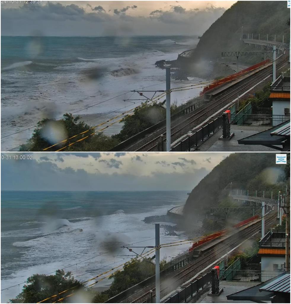 康芮搶灘上岸「海空驚天反差」被直擊！暴風雨前「一抹橘」劃破天際