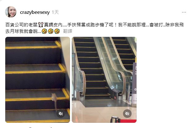 新北百貨老鼠逛大街 商店趴趴走 電扶梯當跑步機