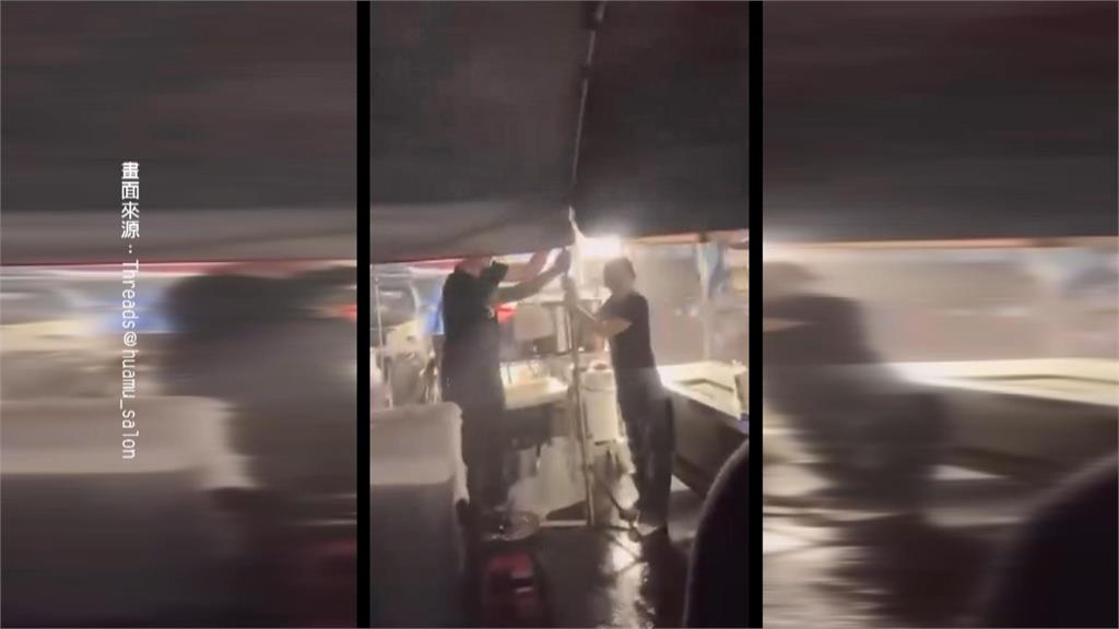 嘉義狂風暴雨! 修眉攤"棚架遭吹掀砸客" 隔壁攤暖伸援手