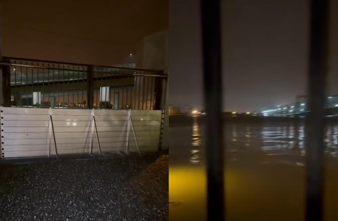 快新聞/閘門成功擋住大水!宜蘭冬山行館超狂空拍曝光 水鄉澤國「竟有世外桃源」