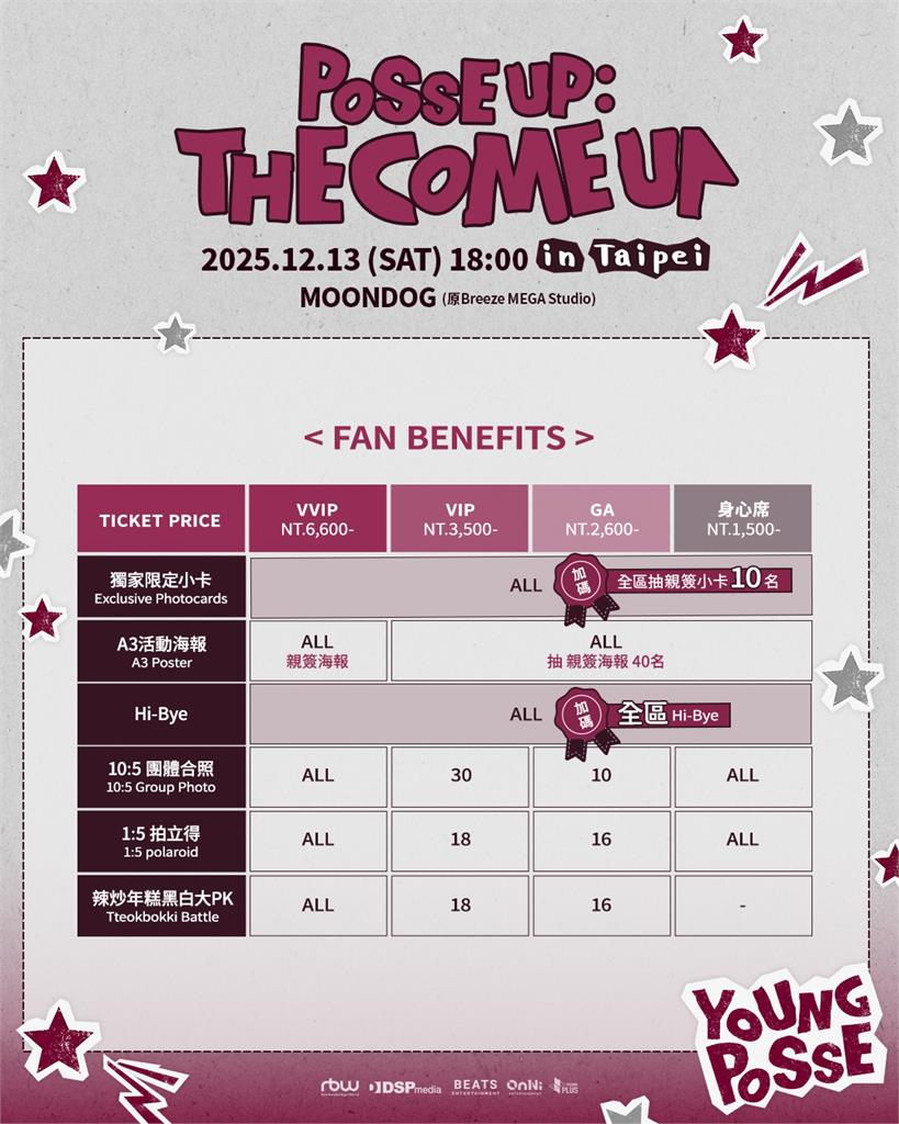 曾敬驊曾合作拍MV！YOUNG POSSE台專場演唱會「福利大公開」