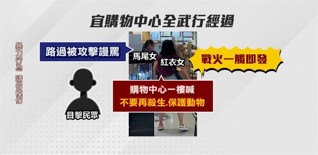 宜蘭購物中心上演「全武行」 兩女子互摑還飛踢