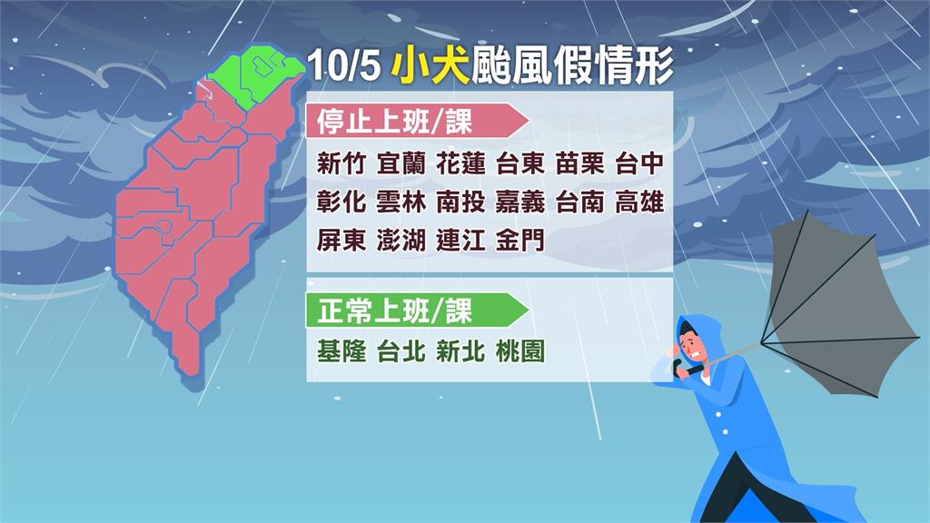 全台18縣市放颱風假！　北北基桃民眾好羨慕　北部上班族頂著風雨出門　嘆：心理不平衡