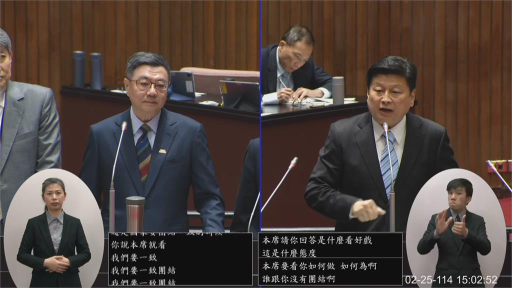 快新聞/傅崐萁立院質詢台美經貿暴怒敲桌!卓榮泰好無奈 韓國瑜急喊時間暫停
