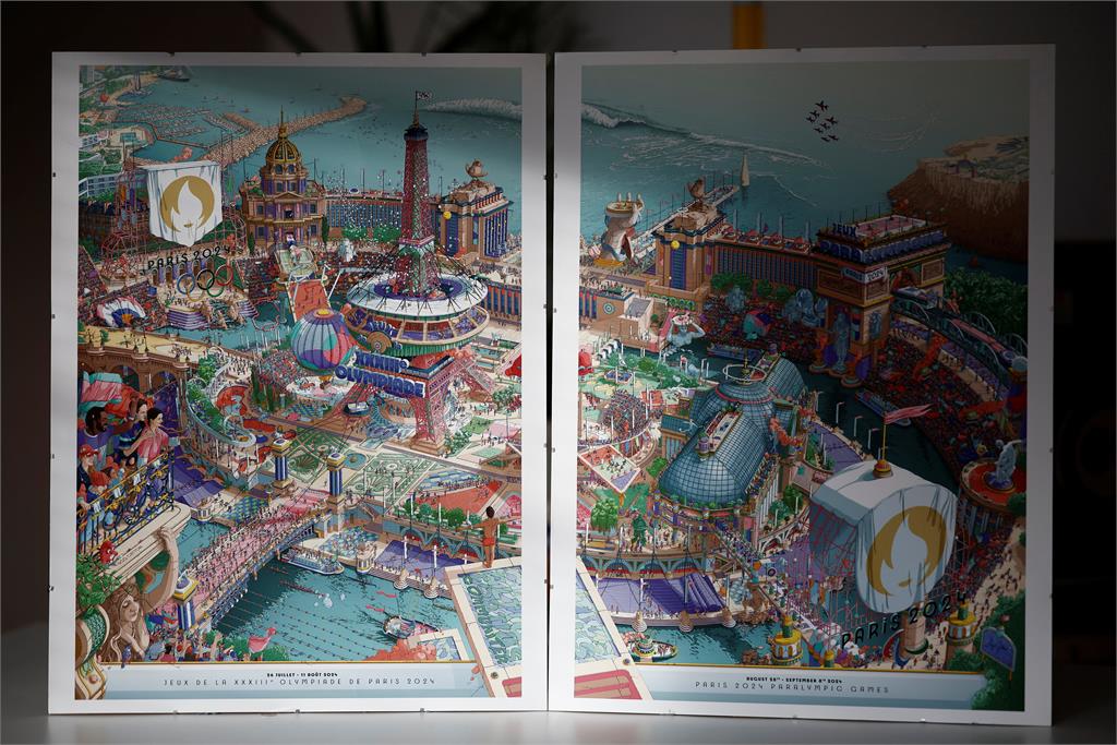 2024巴黎奧運揭示官方海報　法藝術家耗2千小時手繪打造