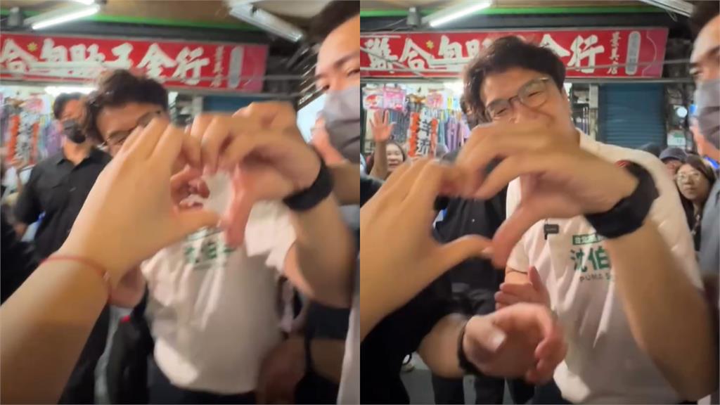 沈伯洋景美掃街遇女粉絲「求飯撒」！隨扈「脫口1句」下秒神助攻　網笑：太專業了