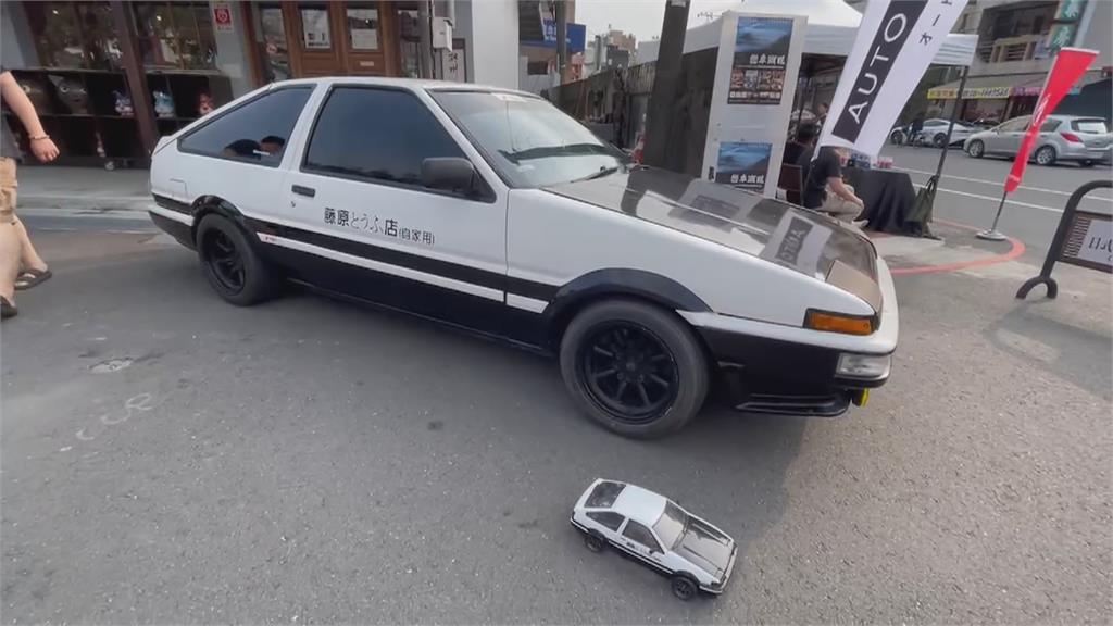 潮州歷史園區車展 白色報廢轎車當畫布供學童隨意作畫