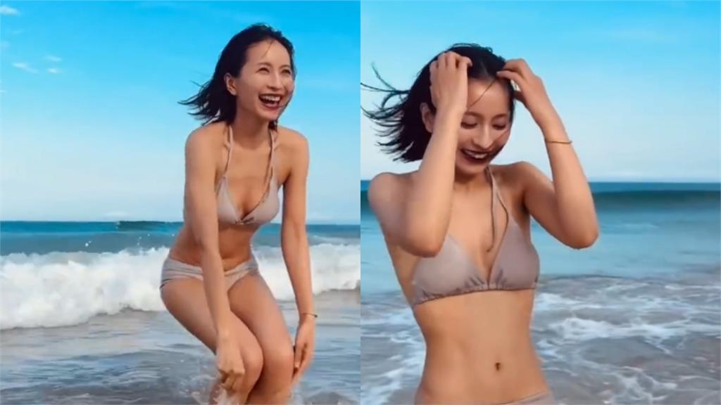 「中國新垣結衣」縮水比基尼被浪打到噴裝!走光畫面…網嚇:看見櫻桃