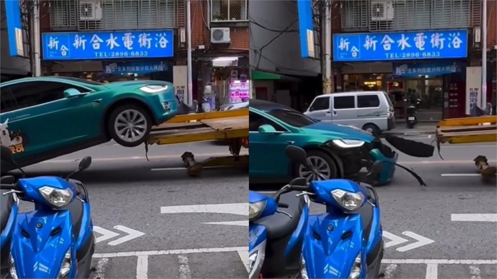 10億女神王宥忻特斯拉出事!拖吊失誤600萬「羊駝專車」下巴全掀影片曝