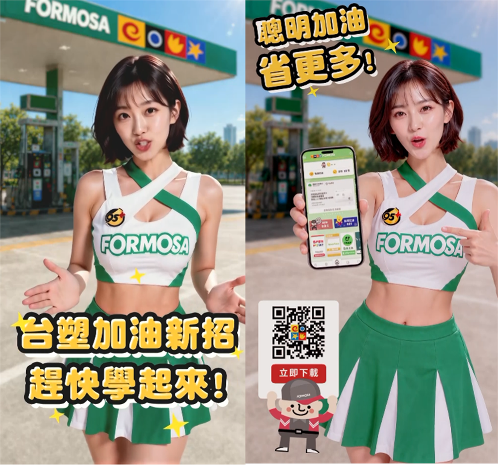 業界首創！台塑石油APP AI GIRL「Sunny」洗腦短影音親教加油優惠攻略