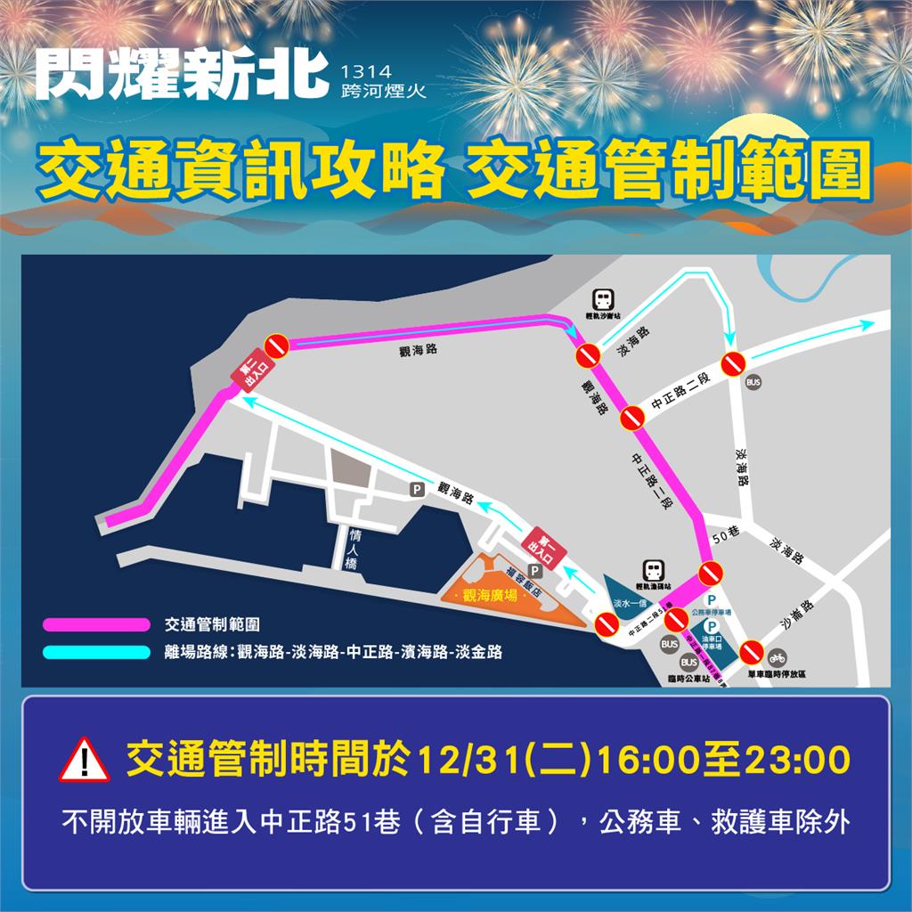 快新聞/閃耀新北1314跨河煙火31日登場! 交通資訊、管制一次看