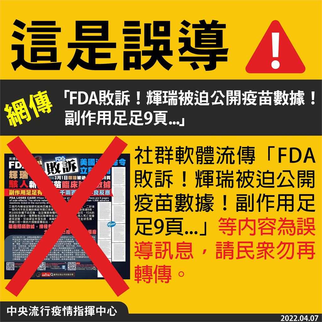 快新聞／網傳輝瑞疫苗副作用足足9頁　食藥署澄清：皆經嚴謹審查