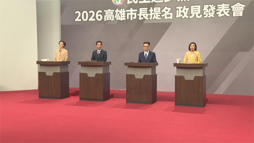 快新聞／高雄政見會幕後花絮曝光！4候選人「同高」入鏡　背後竟是