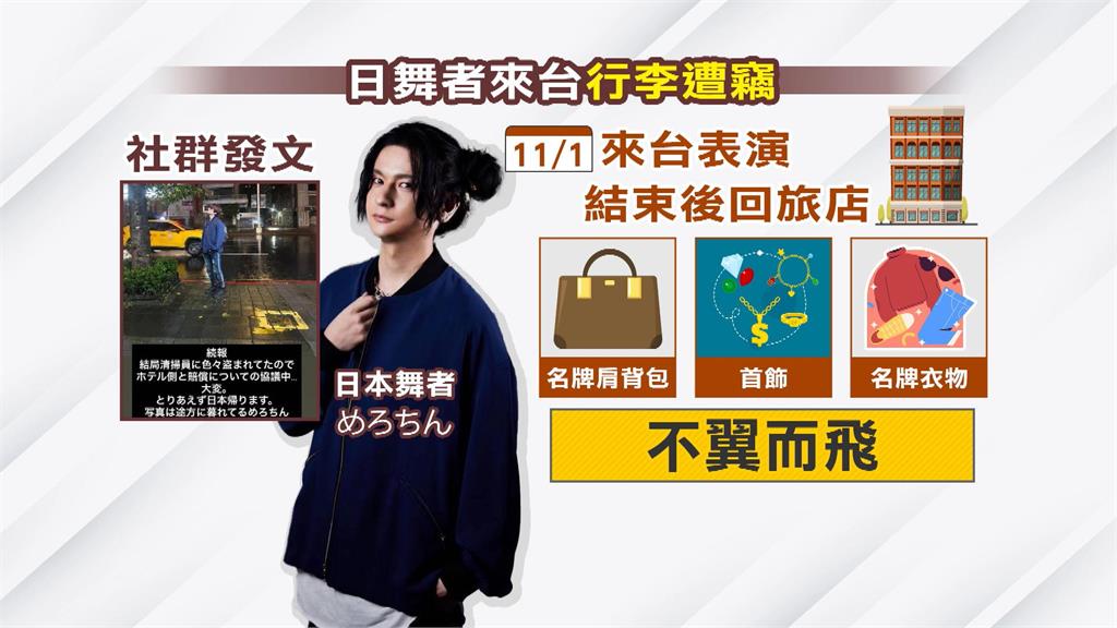 日在台協會才公布旅客防宵小 日舞者來台行李房內不翼而飛