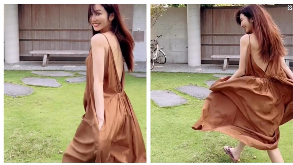 曾莞婷10秒跑跳片「裡面都沒穿」!洋裝大挖空「霸氣側露」網嗨炸