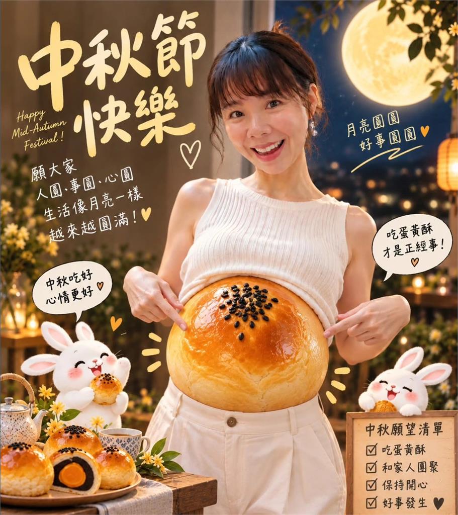 洪慈傭中秋突PO文「挺出驚人巨肚」!網驚看猛祝福「應該雙胞胎」本人笑曝5字真相