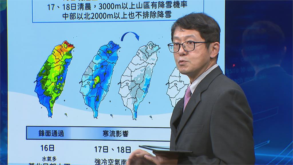 ２波冷空氣接力報到！　２０００米以上高山有望降雪