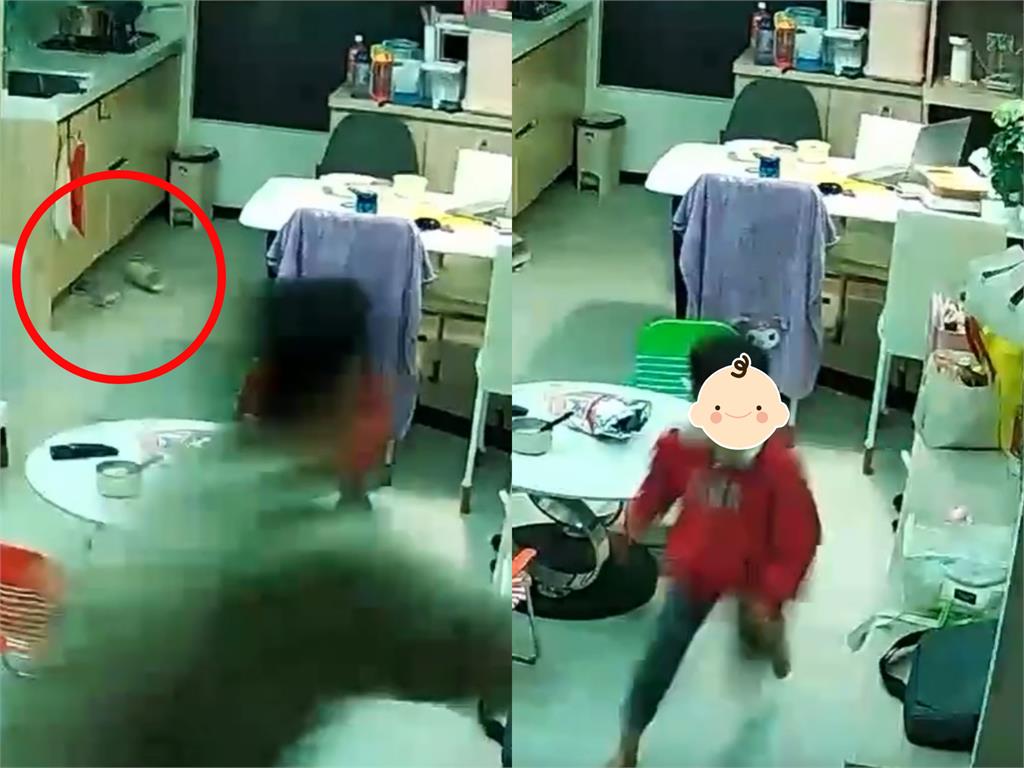 2寶爸被強震嚇壞「秒衝房間找老婆」！留兒在客廳「滿臉問號」42秒避難片曝光