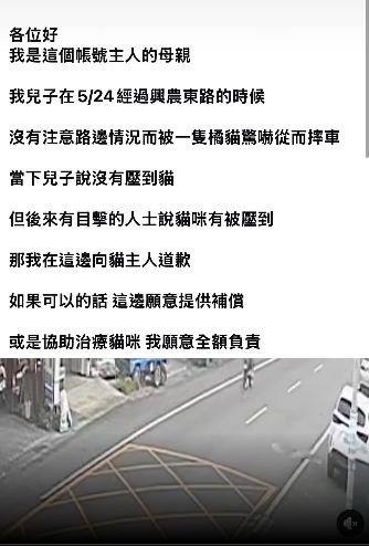 雲林騎士閃貓摔車PO文「願賠貓治療費」　網友大讚「這招聰明」