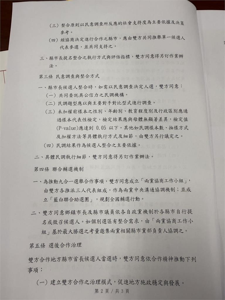 快新聞／2026確定藍白合！協議內容曝光