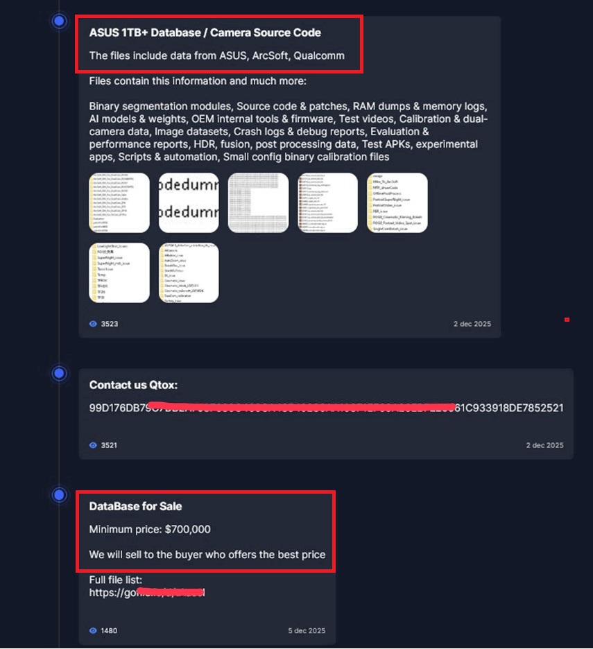 獨家/華碩拒付贖金 駭客集團公開標售1TB檔案「底價70萬美元」