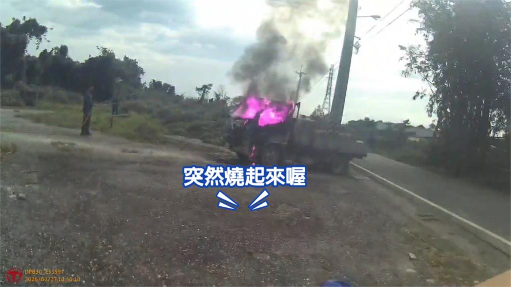 花蓮驚險火燒車意外! 疑車內高溫害行動電源燃燒