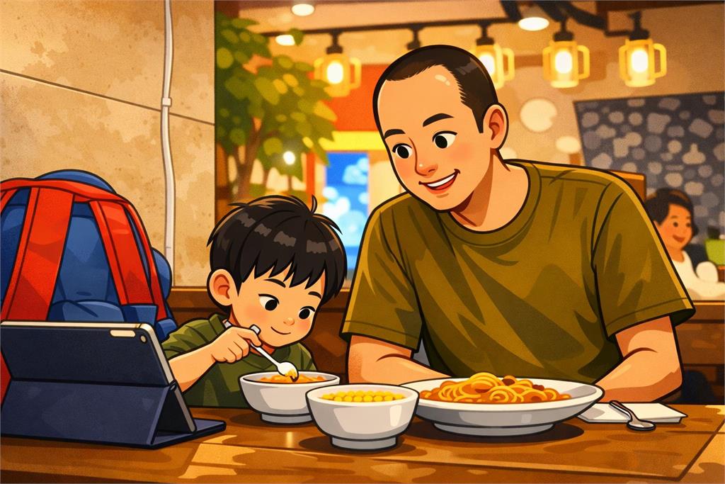 葛西健二低調當爸日常曝光！帶3歲兒吃飯「這神情」說明一切