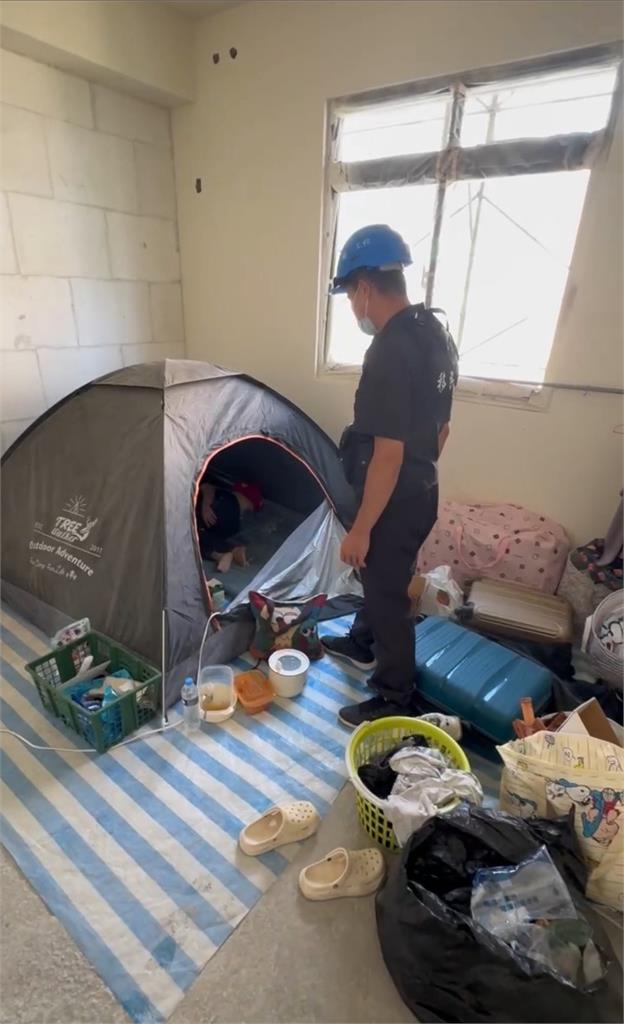 台版寄生上流! 5名泰籍非法移工躲查緝住工地搭帳棚