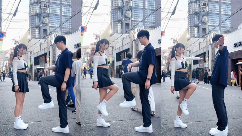台灣正妹日本當街遭男子「抬腿變魔術」!奇葩挑戰「短裙失守」網瞪大眼:學會了