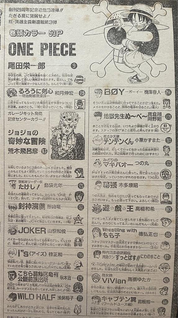 翻開26年前「週刊少年Jump」！日網友見「連載陣容」直呼：超豪華