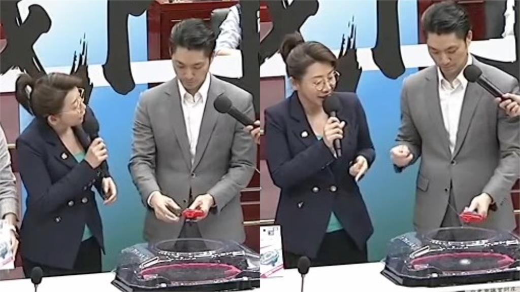 蔣萬安「尬玩戰鬥陀螺」一碰就掉！不分「Shoot、Shot」網酸：有喝？
