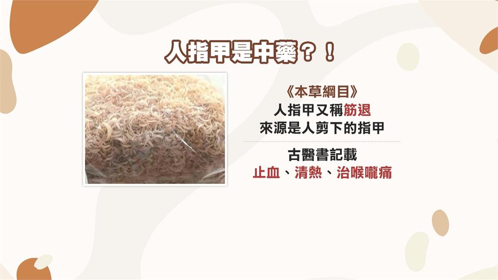 獨家/奇!人指甲竟是中藥材 中醫師:有此藥但別亂吃