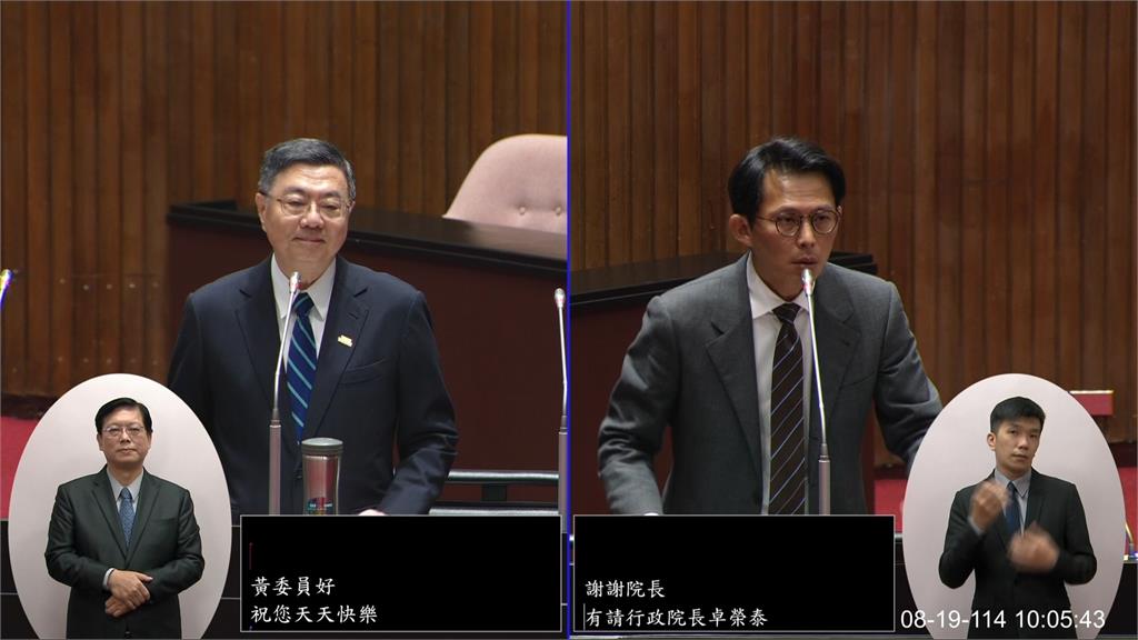 卓榮泰立院專報祝黃國昌生日快樂 遭「咆哮功」猛轟回敬