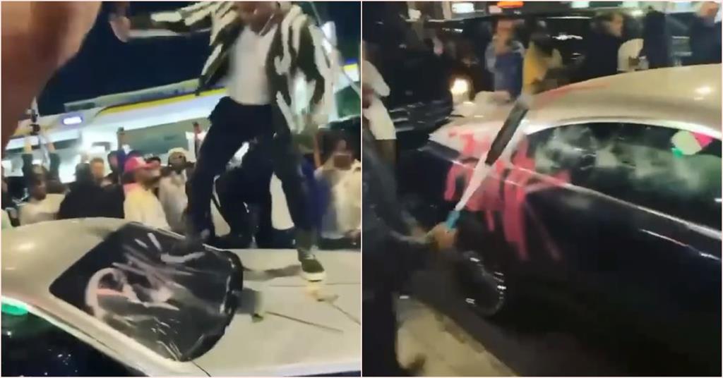 饒舌歌手開趴拿球棒狂砸「幽靈車王」 2000萬豪車瞬間被砸爛!