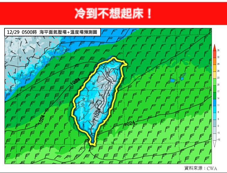 最強冷氣團襲17縣市亮「黃色燈號」!專家示警「2大區」跨年再降溫