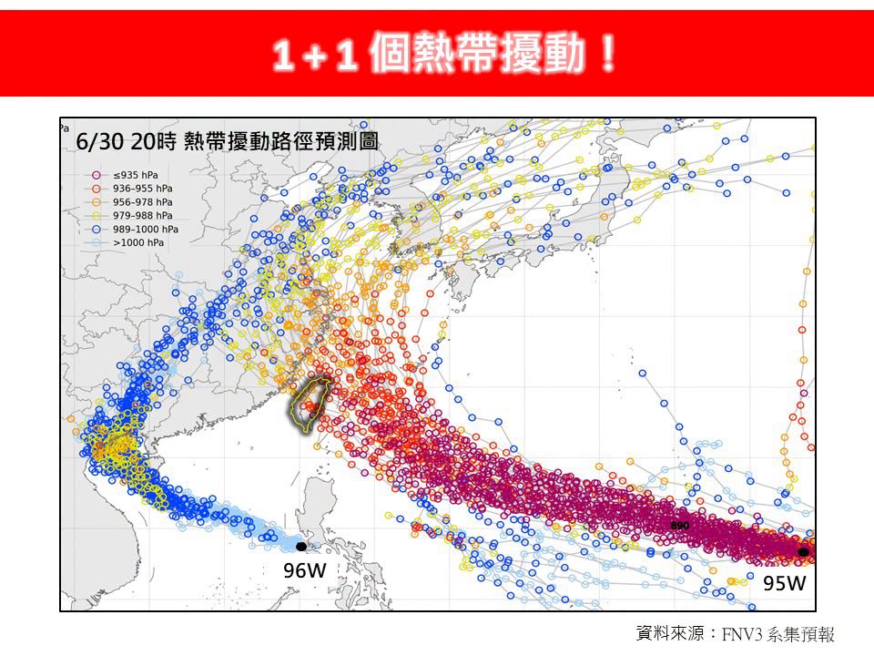 雙颱最快「這天」成形！專家揭「最新模擬路徑」95W恐直接朝台灣撲來
