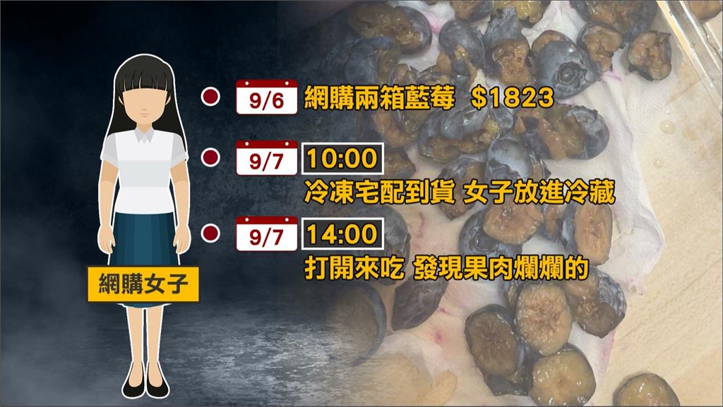 網購24盒藍莓開箱踩雷？　女子詢問遭店家嗆「來找碴」