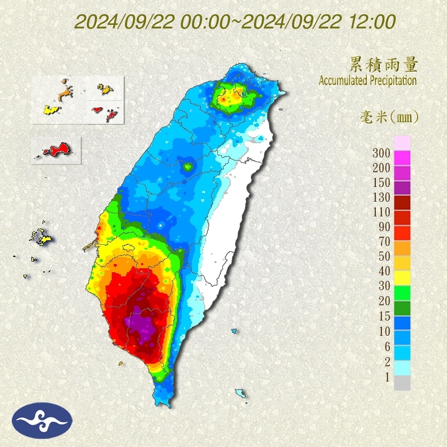 豪雨狂炸全台！鄭明典曬雨量圖「南台灣下到發紫」籲3地區：急需關注了