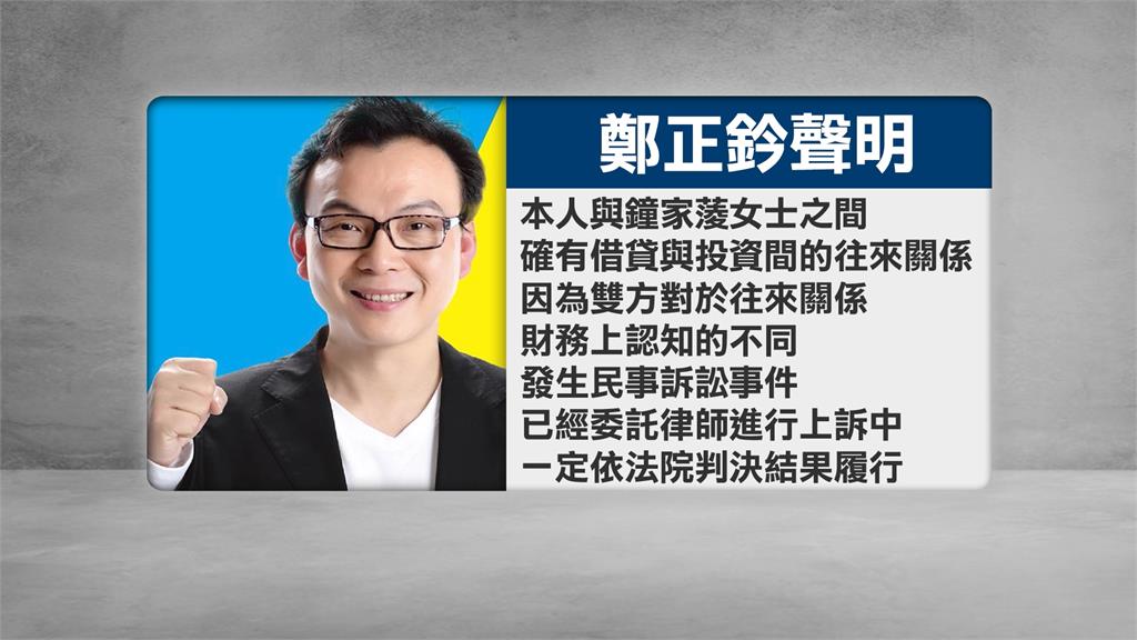 商界名媛控借1500萬不還 鄭正鈐:財務認知不同繼續上訴