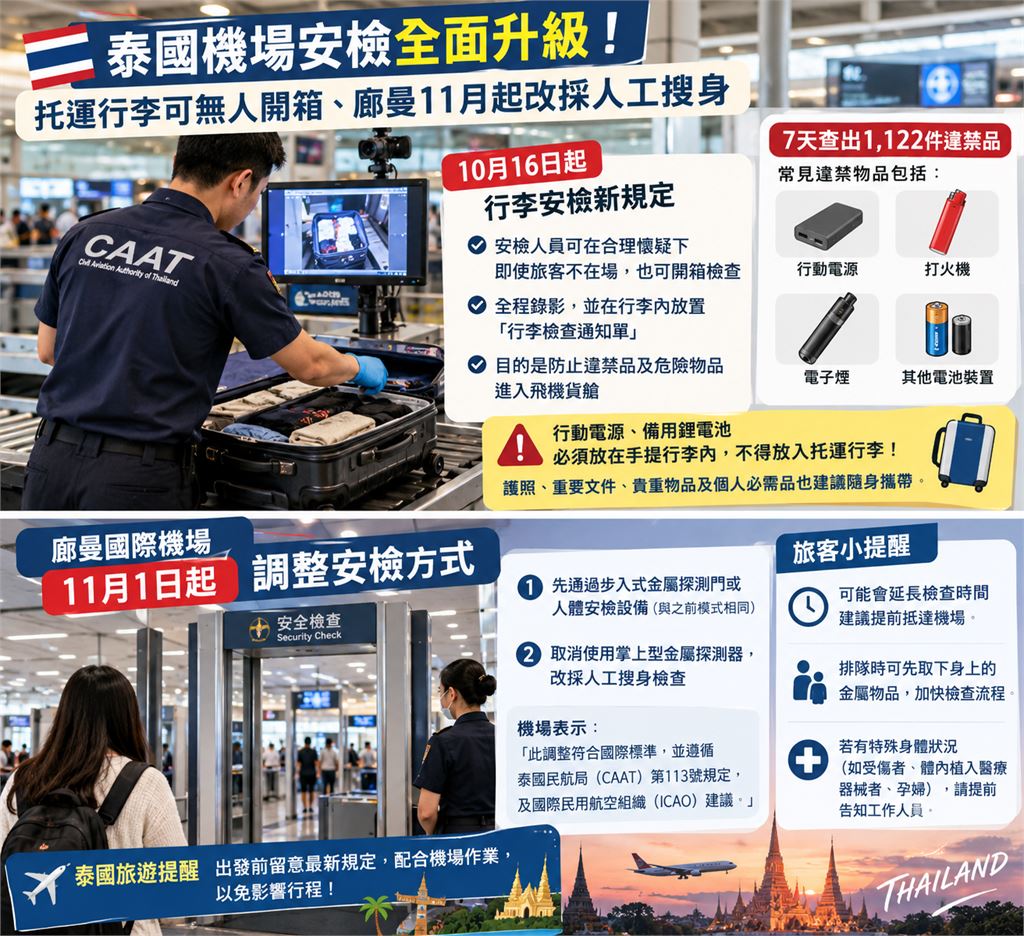 泰機場安檢再升級惹議!行李可無人開箱、入境改人工搜身 網友開酸批:又在耍花樣