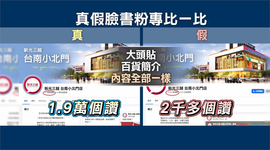 新光三越小北門店遭冒名! 詐團設立假粉專誘騙民眾