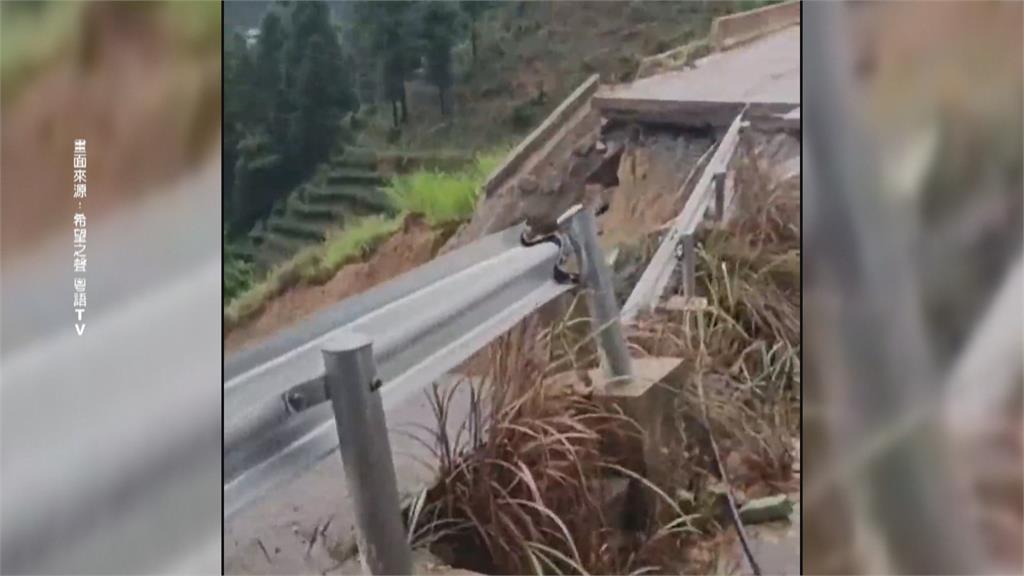 馬路變大水溝...中國暴雨引土石流 水庫洩洪沖垮民宅