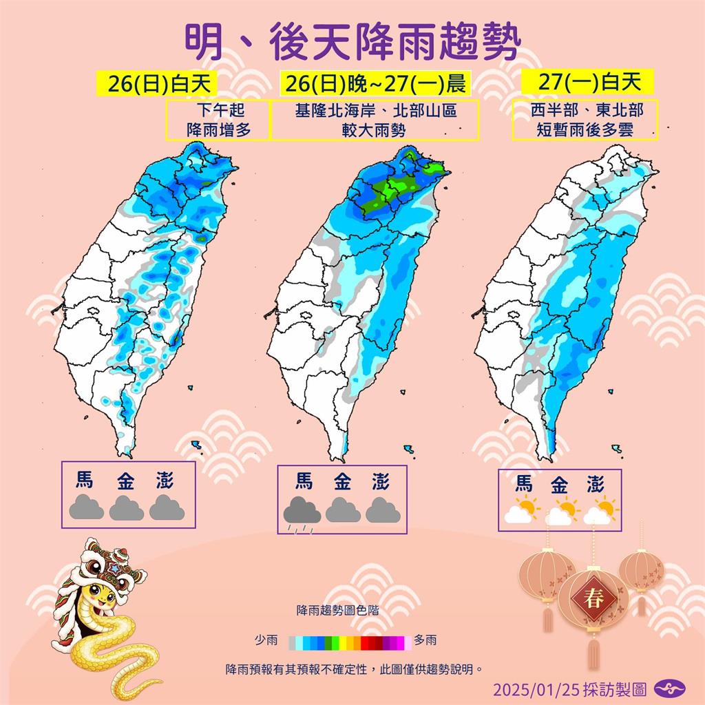 快新聞/寒流來拜年!明起變天除夕探7度 過年氣溫變化一次看