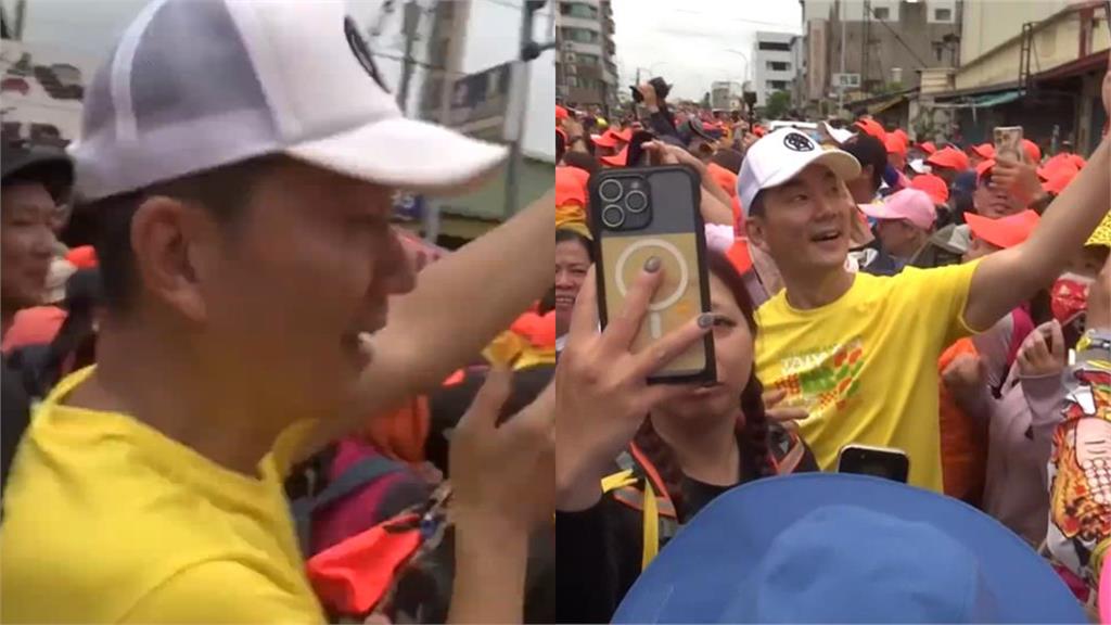 天王也跟上「粉紅超跑」!任賢齊返鄉加入隊伍 香燈腳認出湧上搶拍照