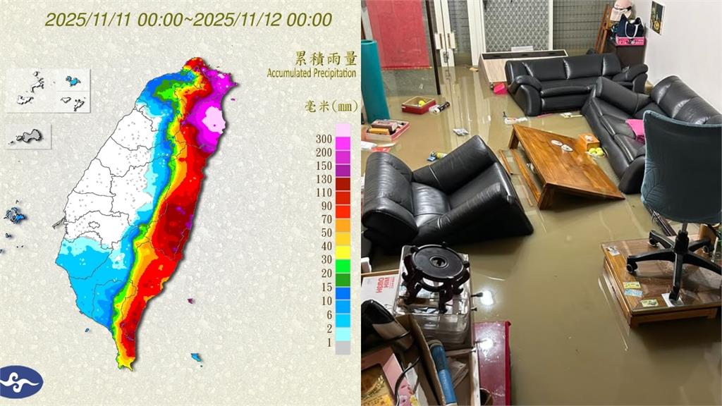 共伴雨炸蘇澳家「水淹半層樓」!氣象粉專小編曝災情:15年前梅姬噩夢重演