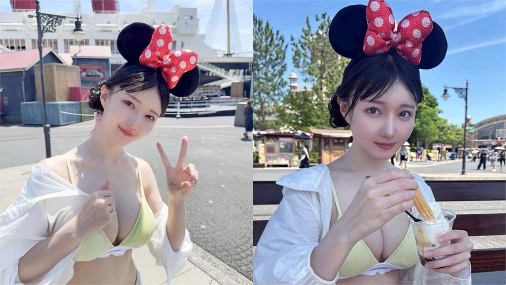 正妹只穿內衣「上身開球、手持吉拿棒」逛迪士尼！家長轟「太暴露」樂園出手了