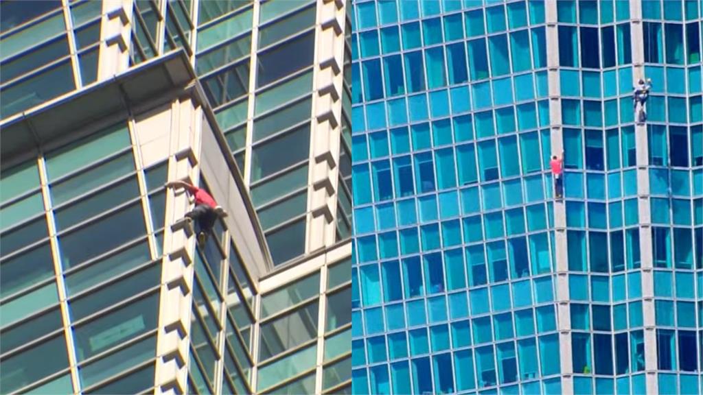 綜合(影)／全球首位！「攀岩之神」霍諾德征服台北101　徒手攀越雲端創史詩級紀錄