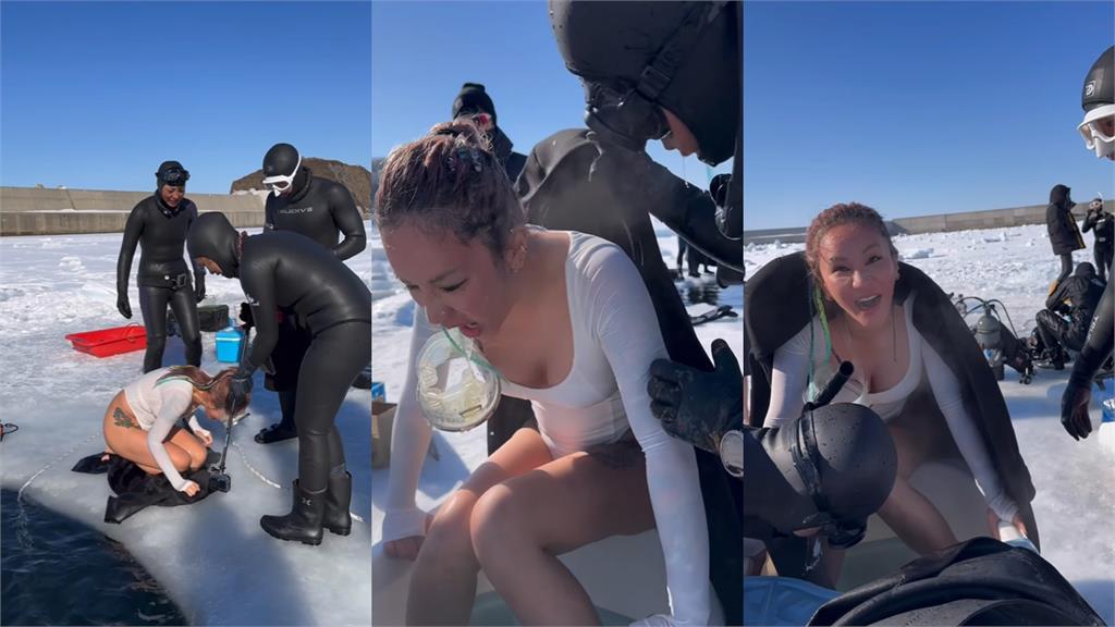 梁云菲穿「深U泳衣」挑戰冰潛！釋出「超狂紀錄片」驚呆網：最後成品太美